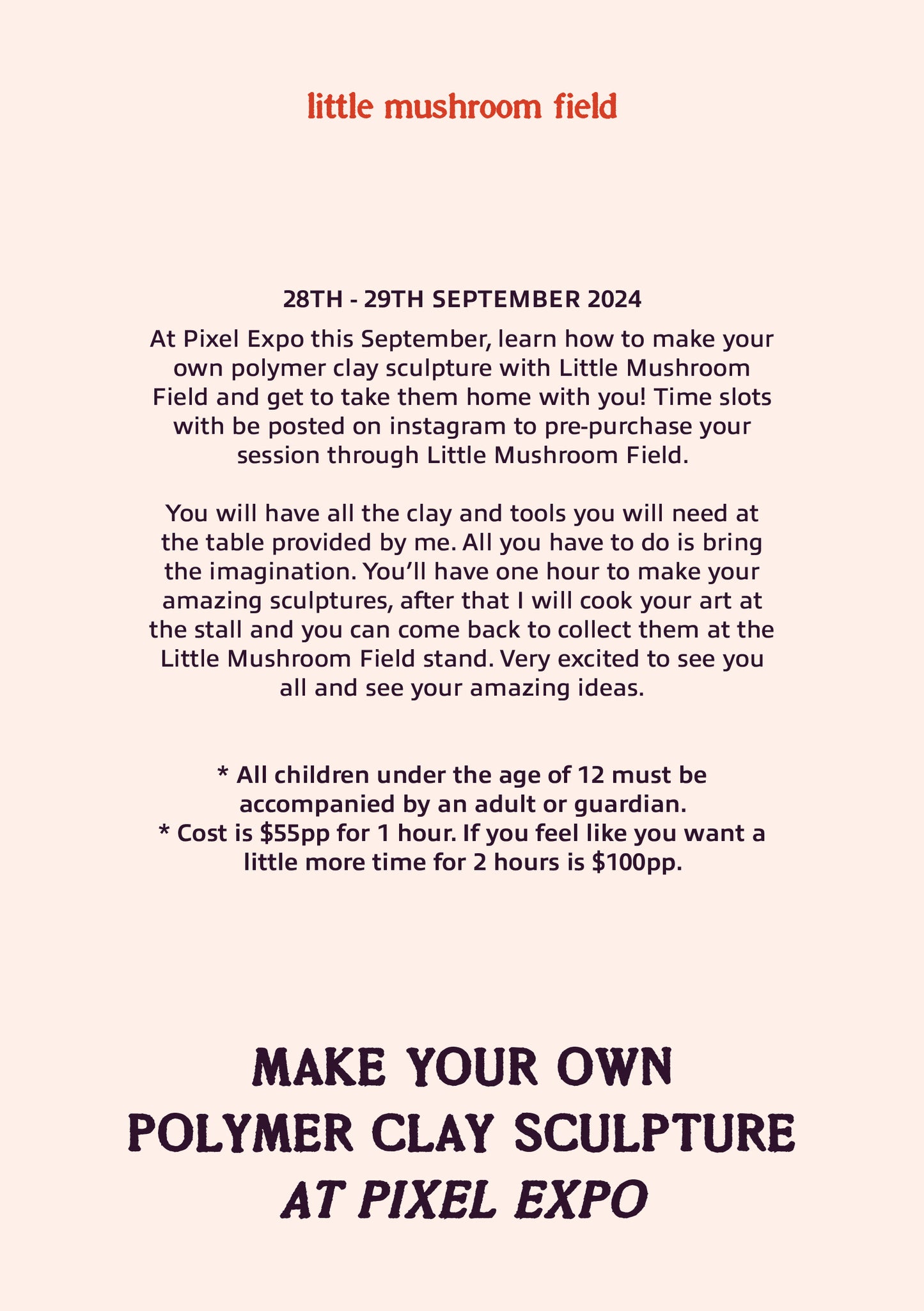 Pixel expo 2.30pm time slot Saturday 28th September